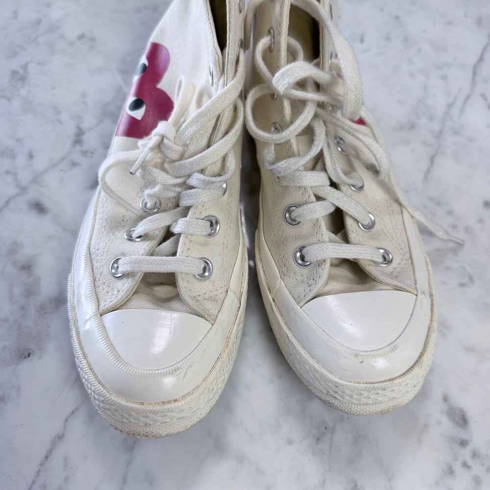 CdG PLAY x Converse Unisex Chuck Taylor All Star Peek-A-Boo High-Top Sneakers - Picture 4 of 8
